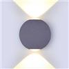 V-TAC VT-836 Lampada LED COB 6W da parete alluminio grigio wall light bianco naturale 4000K IP65 - SKU 8306