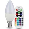 V-TAC SMART VT-2214 lampadina LED smd 3.5W E14 candela RGB+W bianco freddo 6400K dimmerabile con telecomando - sku 2771