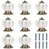 Kurtzy Pomello in ceramica mobile bianco e oro con vite a forma di zucca (set di 8) - 3,6 x 3,9 cm - Pomello rotondo vintage - per casa, ufficio, armadio da cucina, cassetti e armadi
