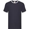 FRUIT OF THE LOOM T-shirt ringer uomo blu navy profilo Bianco