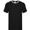 FRUIT OF THE LOOM T-shirt ringer uomo nera profilo Bianco
