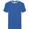 FRUIT OF THE LOOM T-shirt ringer uomo blu royal profilo Bianco