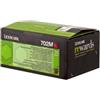 Lexmark Toner Magenta 702M 70C20M0 1000 Pagine Cartuccia Di Stampa Riutilizzabile Originale