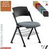 Elleci Office KLIC D sedia impilabile con cestello rivestimento ecopelle KING-FLEX class 1 IM