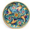 CERAMICHE CALTAGIRONE Piatto Ceramica Caltagirone Verde Fiori da cm 38