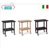 Carrello Gueridon in legno massello e piani in nobilitato, dim.mm.710x460x780h