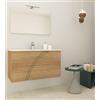 Mobile bagno sospeso moderno Monica Rovere,cm100, con specchio,applique e lavabo