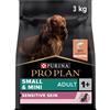 Purina Pro Plan Sensitive Skin Small & Mini Adult Crocchette Cane Salmone - 3 kg - Croccantini per cani - SPEDIZIONE GRATIS 1° ORDINE + scegli lo sconto BZR5 / BZR20