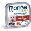 Monge Fresh Adult Patè con bocconcini 100 gr - Bocconcini con Agnello Cibo Umido per Cani