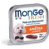 Monge Fresh Adult Patè con bocconcini 100 gr - Bocconcini con Anatra Cibo Umido per Cani