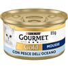 Gourmet Purina Gourmet Gold Mousse Umido Gatto 85 gr - Pesce dell'Oceano - Confezione da 24 pezzi - Cibo umido per gatti - 1° ORDINE? scegli lo sconto BZR5 / BZR20 + 200 punti fedeltà