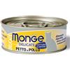 Monge Delicate Adult cottura al vapore 80 gr - Petto di Pollo in Pezzi - Confezione da 6 pezzi - Cibo umido per gatti - 1° ORDINE? scegli lo sconto BZR5 / BZR20 + 200 punti fedeltà