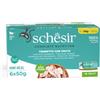 Schesir Cat Soft Adult filetti in gelatina alimento completo lattina Multipack 6x50 gr - Tonnetto con Orata - 1° ORDINE? scegli lo sconto BZR5 / BZR20 + 200 punti fedeltà