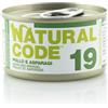 Natural Code acqua di cottura 85 gr - 19 - Pollo, Asparagi e Riso Cibo umido per gatti