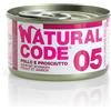 Natural Code acqua di cottura 85 gr - 05 - Pollo e Prosciutto Cibo umido per gatti