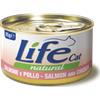 LifeCat Life Cat Natural Lattine 85 gr - Salmone con Pollo Cibo umido per gatti