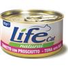 LifeCat Life Cat Natural Lattine 85 gr - Tonno con Prosciutto Cibo umido per gatti