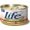 LifeCat Life Cat Natural Lattine 85 gr - Tonno con Formaggio - Confezione da 24 pezzi - Cibo umido per gatti - 1° ORDINE? scegli lo sconto BZR5 / BZR20 + 200 punti fedeltà