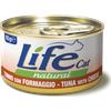 LifeCat Life Cat Natural Lattine 85 gr - Tonno con Formaggio Cibo umido per gatti