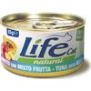 LifeCat Life Cat Natural con Frutta 85 gr - Tonno con Mix di Frutta Cibo umido per gatti