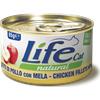LifeCat Life Cat Natural con Frutta 85 gr - Pollo con Mela Cibo umido per gatti