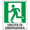 CARTELLI SEGNALATORI Cartello segnalatore - 25x31 cm - USCITA DI EMERGENZA (sinistra) - alluminio - Cartelli Segnalatori (unità vendita 1 pz.)
