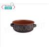TEGAME 2 MANICI in TERRACOTTA da fuoco, Marrone Bicolore, Ã˜ cm 32x12h