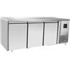Ristoattrezzature Modello: 8283,Tavolo frigo refrigerato a basso consumo energetico in acciaio inox 3 porte -2 +8 °C 1795x600x850 h mm