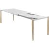 HORM tavolo allungabile rettangolare TANGO con piano in Fenix bianco - ERFB100X125+80
