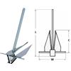 MTO NAUTICA Ancora Danforth Sabbia Inox