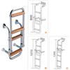 TREM Scaletta Kappa in Acciaio Inox Gradini in Legno 3, 4 o 5 Gradini