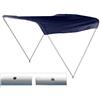 TREM Cappottina Tendalino Parasole in Alluminio Verniciato Bianco Telo Blu Light