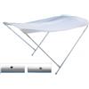 TREM Cappottina Tendalino Parasole in Alluminio Verniciato Bianco Telo Bianco Light