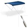 TREM Cappottina Tendalino Parasole in Alluminio Verniciato Bianco Telo Blu
