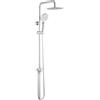 GRIFEMA Colonna Doccia Colonna Doccia Acciaio Inox Senza Miscelatore Fori Muro Regolabili Asta Doccia Gruppo Doccia Colonna Con Soffione e Doccetta Porta Ogetti Mensola 25x25cm, G7005