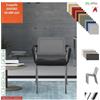 Elleci Office TEOREMA sedia impilabile schienale rete 4 gambe cromo rivestimento ecopelle GAZEBO class 1IM