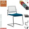 Elleci Office TEOREMA sedia impilabile schienale rete slitta cromo rivestimento tessuto KING-FLEX class 1 IM
