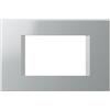 TEM PLACCA 3 MODULI GRIGIO ARGENTO SERIE LINE TEM OL30-TEMOL30ES-U