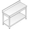 ACA Sistemi Tavolo Acciaio Inox AISI 304 - Dim. 100x70x85 cm - con Alzatina
