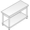 ACA Sistemi Tavolo Acciaio Inox AISI 304 - Dim. 100x70x85 cm - Gamba Tonda