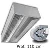 T.M.I Cappa cubica centrale TMI Easy EACHQM AISI 304 - Prof. 110 cm con Motore