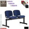 Elleci Office EASY panca sedute su trave verniciato nero sedile e schienale imbottiti rivestimento tessuto ANGEL class 1IM