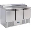 Forcold Saladette Statica con Alzatina Posteriore e N° 3 Ante - Capacità N° 8 Bacinelle GN1/6