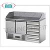 Banco Pizza Refrigerato,2 Porte, 6 Cassetti Non refrigerati, dim.mm.1400x700x1030h