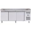 Forcar Banco Pizza refrigerato ForCold Modello G-PZ3600TN-FC in acciaio inox AISI 201 Ventilato 3 porte refrigerate