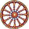 CERAMICHE CALTAGIRONE Ruota Carretto in Ceramica Siciliana di Caltagirone cm 35