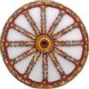 CERAMICHE CALTAGIRONE Ruota Carretto in Ceramica Siciliana di Caltagirone Rossa cm 45
