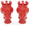 CERAMICHE CALTAGIRONE Coppie Teste Ceramica Caltagirone cm 15-Vari Colori
