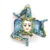 CERAMICHE CALTAGIRONE Trinacria in Ceramica Siciliana di Caltagirone cm 21