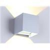CUBO 10x10 MODERNA APPLIQUE DA PARETE LAMPADA LED 10W LUCE INTERNI ED ESTERNI